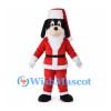 Christmas Dog Mascot Costume with Red Santa Suit and Hat