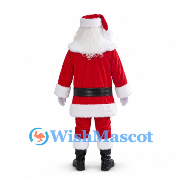Santa Claus Mascot Costume with Red Suit and Open Face Design