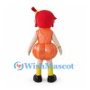 Pumpkin Girl Mascot Costume with Orange Dress and Red Hair