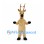 Deer Mascot Costume in Tan with Tall Antlers and Black Hooves