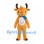 Reindeer Mascot Costume in Orange with Blue Scarf and White Belly
