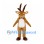 Deer Mascot Costume in Brown with White Belly and Tall Antlers