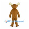 Moose Mascot Costume in Brown with Large Cream Antlers