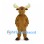 Moose Mascot Costume in Brown with Large Cream Antlers