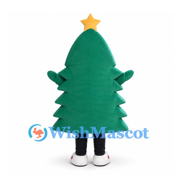 Christmas Tree Mascot Costume with Yellow Star Top