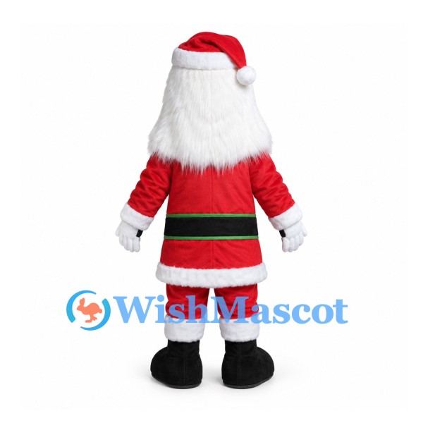 Santa Claus Mascot Costume with Long White Beard