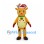 Reindeer Mascot Costume with Santa Hat and Colorful Bow Tie