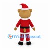 Bear Mascot Costume with Red Santa Suit and Black Boots