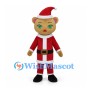 Bear Mascot Costume with Red Santa Suit and Black Boots