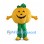 Pumpkin Mascot Costume with Green Legs and Leaf Top