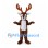 Brown Reindeer Mascot Costume with White Belly and Large Antlers