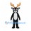 Black Reindeer Mascot Costume with Gold Antlers