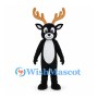 Black Reindeer Mascot Costume with Gold Antlers