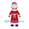 Mrs. Claus Mascot Costume with White Apron and Red Dress