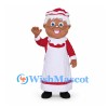 Mrs. Claus Mascot Costume with White Apron and Red Dress
