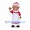 Mrs. Claus Mascot Costume with White Apron and Red Dress