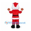 Santa Claus Mascot Costume with Blue Eyes and Red Suit