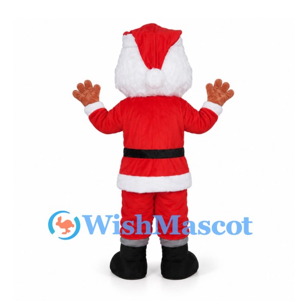 Santa Claus Mascot Costume with Blue Eyes and Red Suit