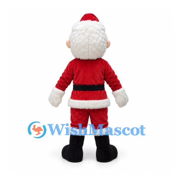 Santa Claus Mascot Costume with Curly White Beard