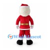 Santa Claus Mascot Costume with Square White Beard and Gold Belt