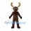 Brown Moose Mascot Costume with Large Beige Antlers