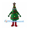 Christmas Tree Mascot Costume with Red Garland and Star Top