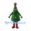 Christmas Tree Mascot Costume with Red Garland and Star Top