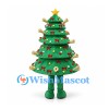 Christmas Tree Mascot Costume with Layered Branches and Red Bows