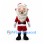 Santa Claus Mascot Costume with White Beard and Red Hat