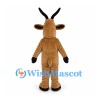 Brown Antelope Mascot Costume with Long Black Horns
