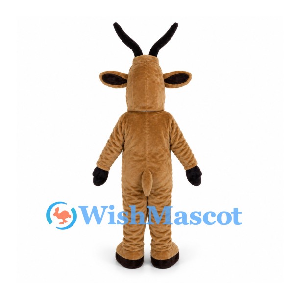 Brown Antelope Mascot Costume with Long Black Horns
