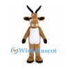 Brown Antelope Mascot Costume with Long Black Horns