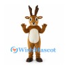 Brown Reindeer Mascot Costume with Cream Belly