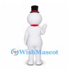 Snowman Mascot Costume with Red Scarf and Carrot Nose