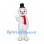 Snowman Mascot Costume with Red Scarf and Carrot Nose