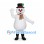 Snowman Mascot Costume with Striped Scarf and Black Boots