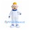 Boy Mascot Costume with White Jumpsuit and Blue Trim