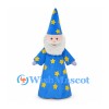 Wizard Mascot Costume with Blue Star Robe and Pointed Hat