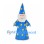 Wizard Mascot Costume with Blue Star Robe and Pointed Hat