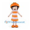 Girl Mascot Costume with Orange Hat and Striped Dress
