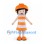 Girl Mascot Costume with Orange Hat and Striped Dress