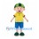 Boy Mascot Costume with Green Cap and Yellow Shirt