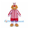 Clown Mascot Costume with Red Striped Shirt and Orange Beard