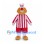 Clown Mascot Costume with Red Striped Shirt and Orange Beard