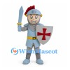 Knight Mascot Costume with Red Plume and Cross Shield