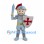 Knight Mascot Costume with Red Plume and Cross Shield