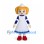 Girl Mascot Costume with White Apron and Blue Dress