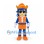 Pirate Mascot Costume with Orange Hat and Blue Hair
