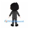 Boy Mascot Costume with Black Hair and Black Suit