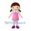 Girl Mascot Costume with Brown Pigtails and Pink Dress
